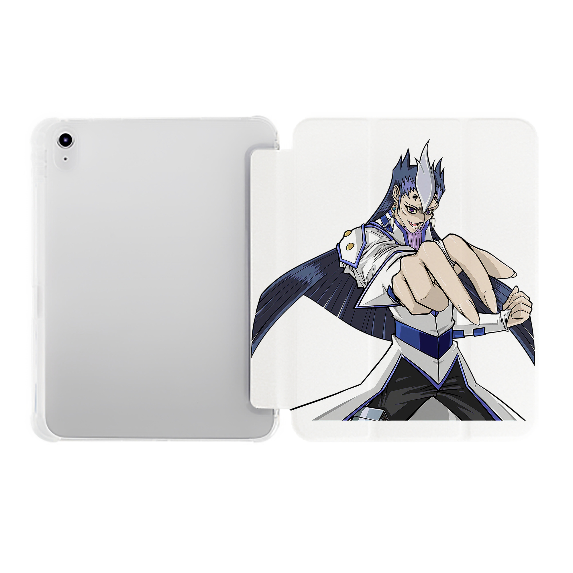 （画像用） 遊☆戯☆王 Yu-Gi-Oh! IPad ケース ペン収納付き 三つ折りスタンド PUレザー×シリコン 対応機種9.5/10.5/10.9インチ